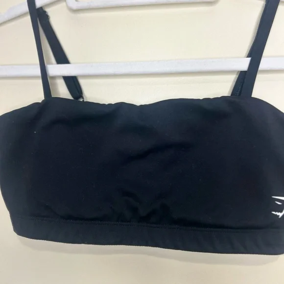 Gymshark Black Bandeau Style Sports Bra Sz Med - Picture 3 of 7
